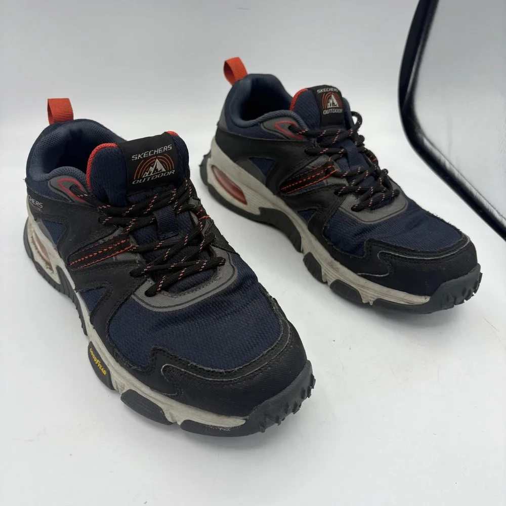 Skechers Shoes Mens Size‎ 7.5 Black Blue Water Repellent 237217 Goodyear Outdoor